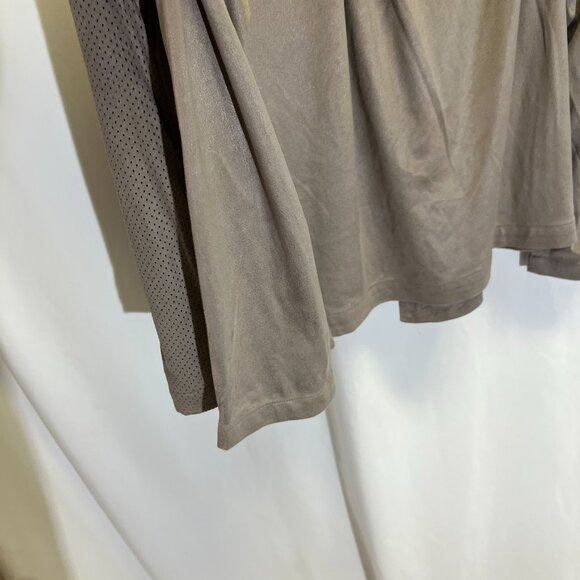 Chico's Drape Front Faux Suede Lightweight Jacket - Picture 11 of 12